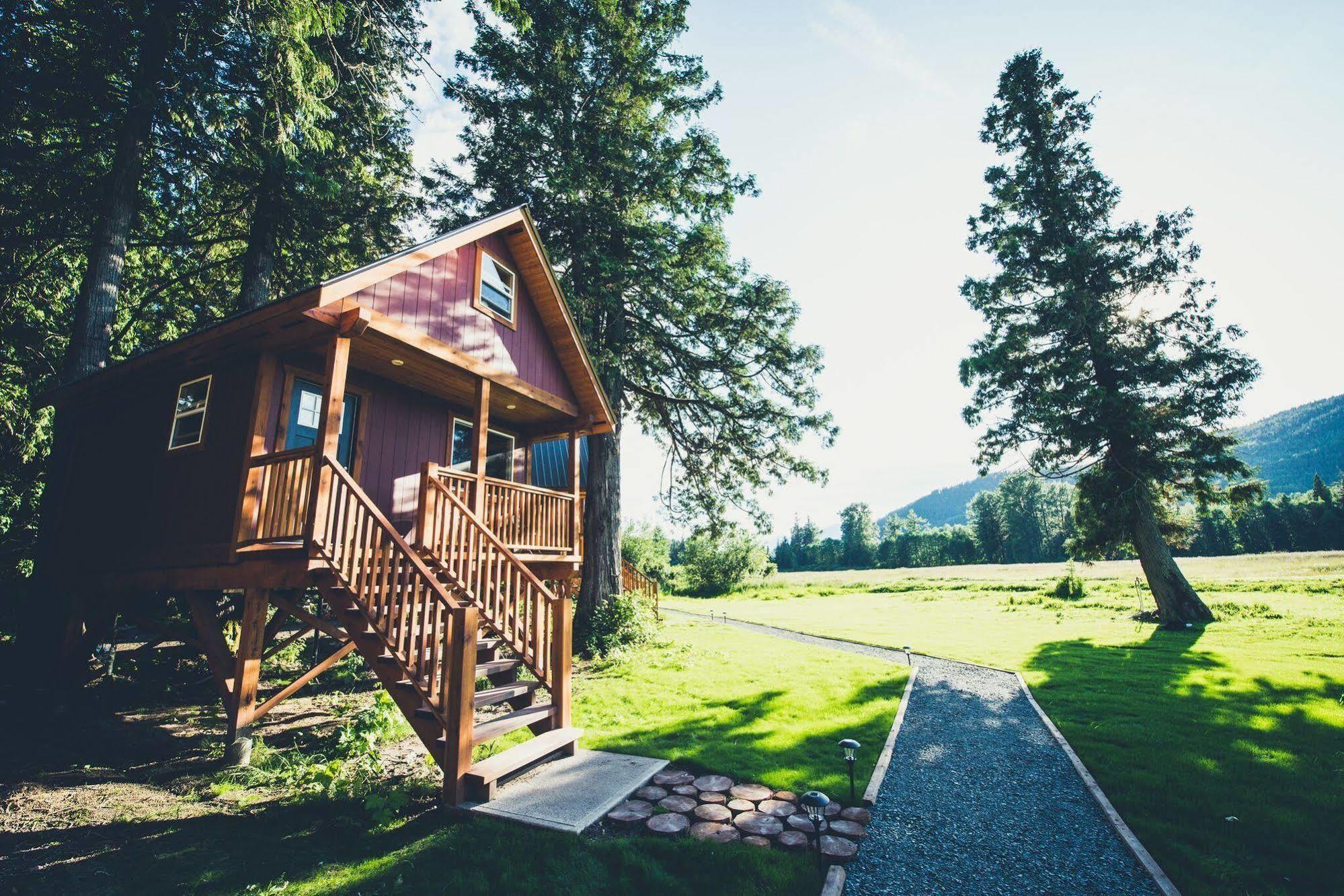 Hidden Acres Farm And Treehouse Resort Terrace Buitenkant foto